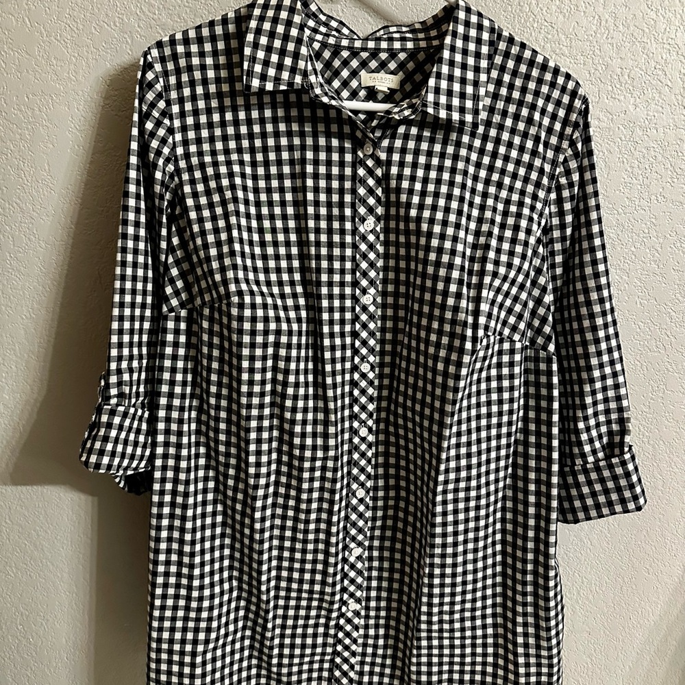 Talbots Gingham Button Down 1x shirt (XL, XXL)